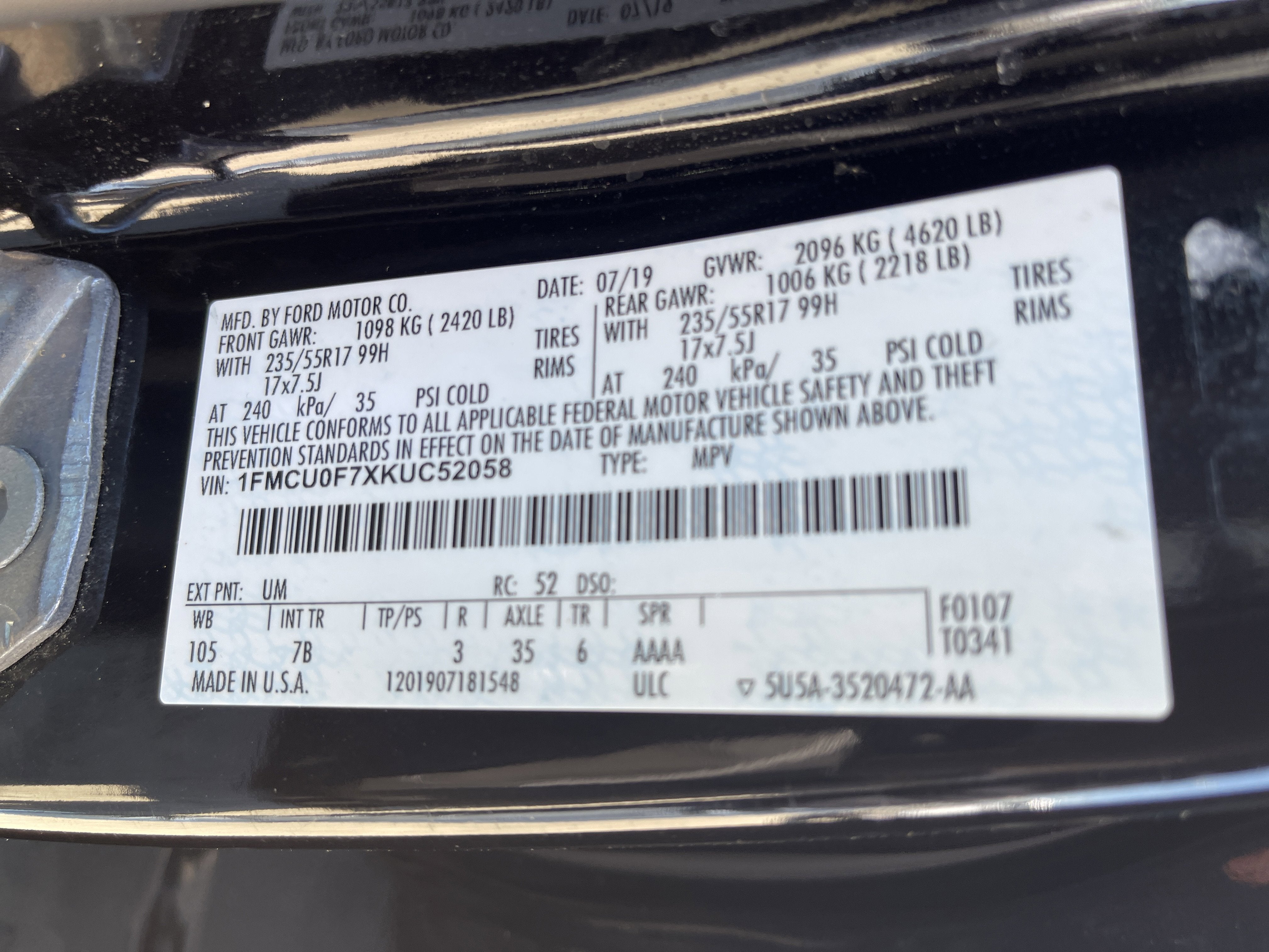 2019 Ford Escape S